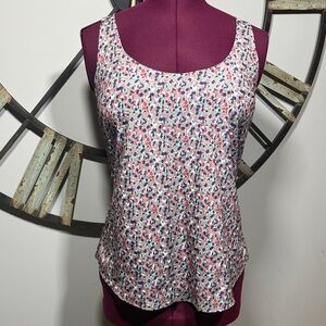 Eyeshadows Printed Tank Top - Multi Pink Cool Zipper Back
